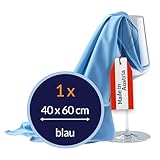 culiclean Poliertuch Gläser Gläserpoliertuch Gastronomie Glaspoliertuch Glastuch Mikrofaser Poliertücher Gläser Fenstertuch Fensterputztuch Gläsertuch 1 STK 40x60cm blau Spiegeltuch streifenfrei
