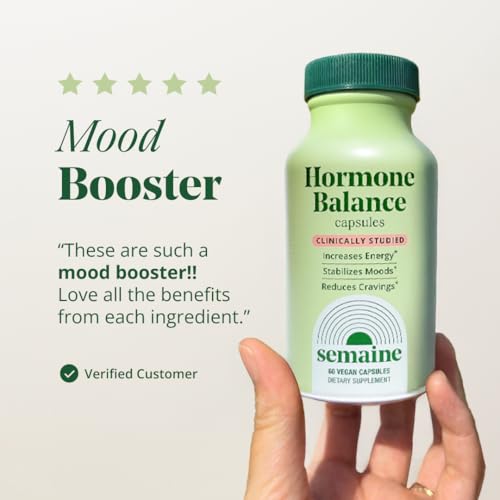 Image of Semaine Hormone Balance - Clearer Skin, Enhanced Moods, Deeper Sleep & Happier Hormones. Hormone-Free, Vegan Capsule, Multi-Symptom Support (60 ct)