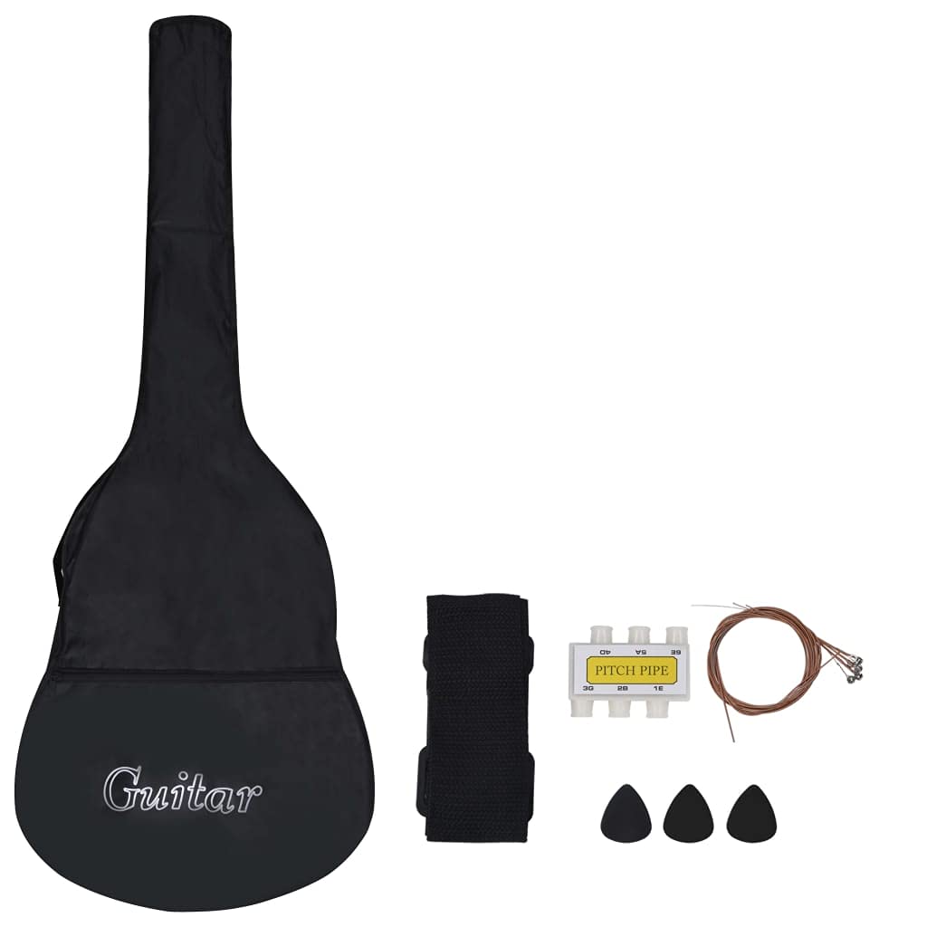 8-tlg. Konzertgitarre 3/4 Starter-set Akustische Klassikgitarren Akustikgitarre Westerngitarre Akustikgitarren für Erwachsene Kinder Anfänger, 36" Schwarz
