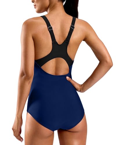 Image of G Gradual Women's Athletic One Piece Swimsuit with Adjustable Straps Competitive Racerback Modest Bathing Suit for Women
