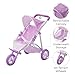 Olivia's Little World Baby Doll Jogging-Style Stroller with Canopy, Seatbelt and Storage Space, Purple and White