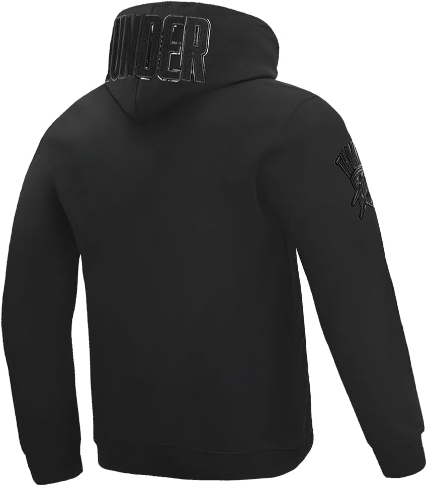 Pro Standard Mens NBA Classic Triple Black Pull Over Hoodie - Image 4