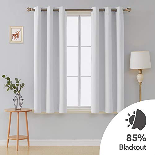 Image of Deconovo Room Darkening Drapes Thermal Insulated Grommet Blackout Curtain Panel for Bedroom, 42x63 Inch, Off White