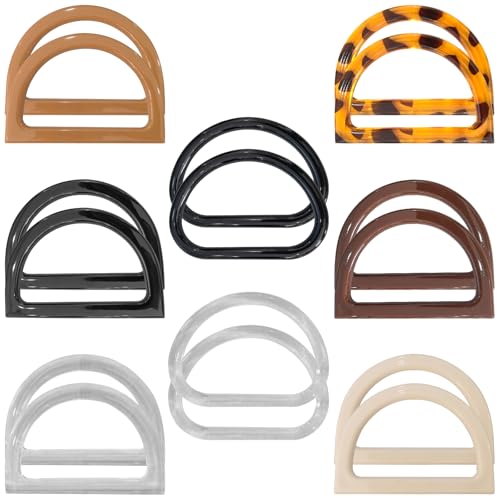 16 Pcs D Shape Purse Handles Replacement Set Durable Resin Handbag Handles