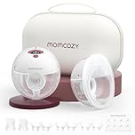 Momcozy Breast Pump Hands Free M5, Wearable Breast Pump of Baby Mouth Double-Sealed Flange with 3 Modes & 9 Levels, Electric BreastPump Portable - 24mm, 2 Pack Cozy Red
