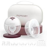 Momcozy M5 Tire-Lait Electrique Mains Libres Portable, de la Bouche de Bébé Bride à Double Étanchéité, 3 Modes & 9 Niveaux Réglables, Confort 24 mm (Rouge, 2 Pièces)