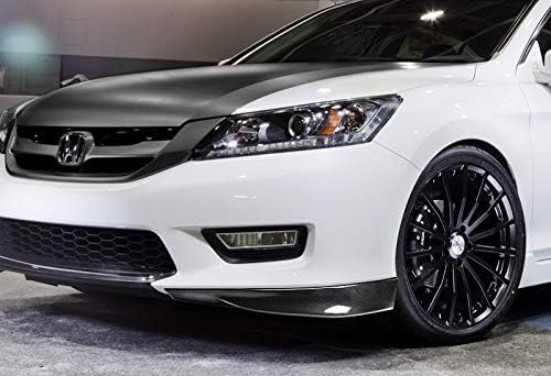 Front Rear Bumper Lip fit for compatible with 2013-2015 Honda Accord 4-DOORSedan Only, Front Bumper Lip Spoiler Air Chin Body Kit Splitter Painted Carbon Fiber ABS, 2014 (HFP-Style)