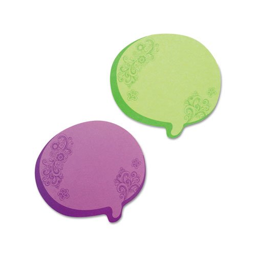 Redi-Tag 22102 Thought Bubble Notes 2 3/4 x 3 Green/Purple 75-Sheet Pads 2/Set