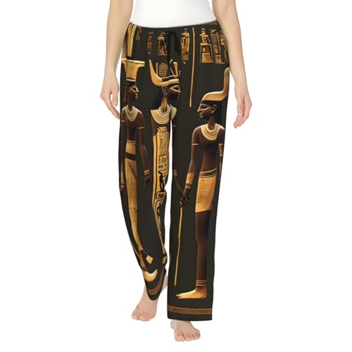 Pantalon de pyjama léger EdWal femme motif égypte éco-conçu vêtement de nuit doux S au 3XL
