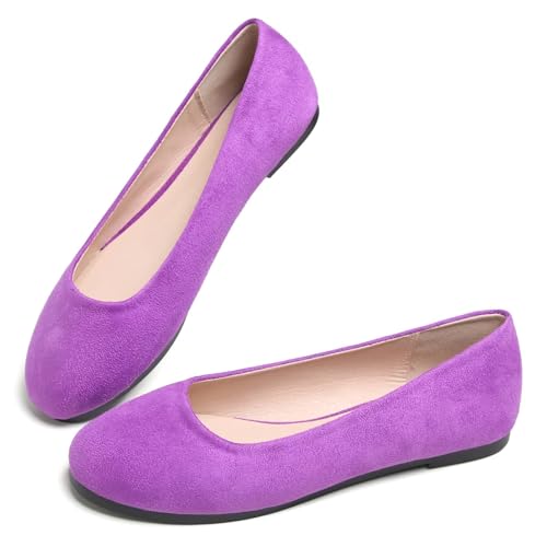 Image of Dear Time Women's Flats Comfortable Slip On Ballet Flats Soft Solid Casual Shoes