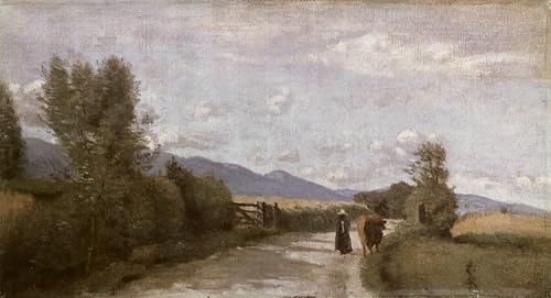 Tableau Jean Baptiste Camille Corot Dardagny Matin impression dart mural 60x90cm