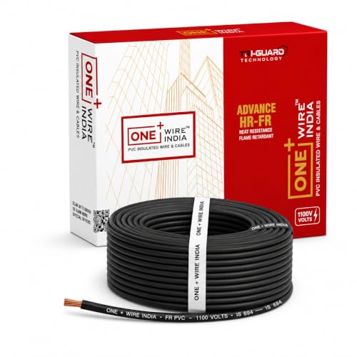 Image of 1.5 SQMM | Black | 90 meter | PVC Insulated Industrial Multistrand CCA Copper Wire | High Purity Copper | Triple Layer Protection | FR Rated | Heavy Duty Electrical Cable | 10 Guage