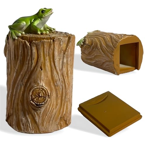 Frosch Stump Fake Rock Key Hider - Outdoor Versteckter Schlüsselhalter,