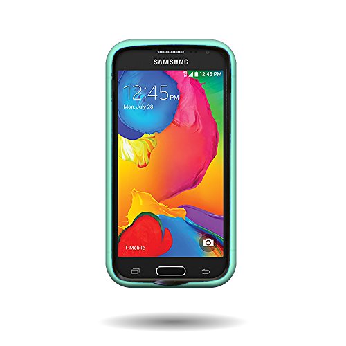 By Coveron For Samsung Galaxy Avant Rugged Impact Resistant Hybrid Case (Snap Stand Series) - Black Hard And Teal Soft Silicone #TOP5