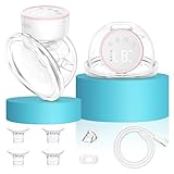 Dr.isla Hands Free Breast Pump - Portable Wearable Electric Breastfeeding Pump, Double-Sealed Flange, Painless & Silent, 4 Modes 48 Levels Memory Function, 19mm 24mm 27mm Flanges, EB29 Pink, 2 Pack