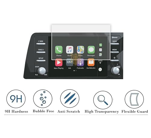 Image of Screen Protector For KIA SONET 2024-2026 FACELIFT - 8 INCH Infotainment + AC PANEL Guard / Sonet HTK HTK+ PLUS HTX / Anti Scratch / TouchScreen Accessory [Not Tempered Glass] (Sonet Facelift 8 inch)