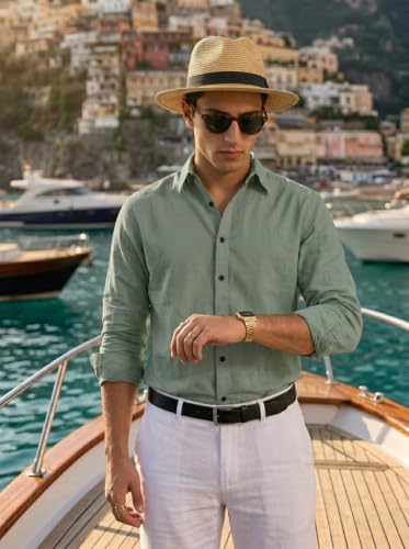 Image of NexaFlair Man's Casual | Formal | Linen| Cotton | Regular Wear Collared | Fit Shirt for Men