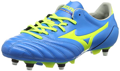 Mizuno Morelia Neo KL Mix, Botas de fútbol Hombre, Azul Diva Blue Safety Yellow, 40 EU