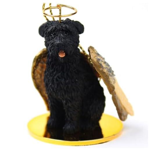 Bouvier Des Flandres Angel Dog Ornament - Uncropped Ears