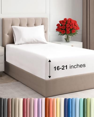Image of Extra Deep Pocket Twin Sheet Set - Breathable & Cooling - Antique White
