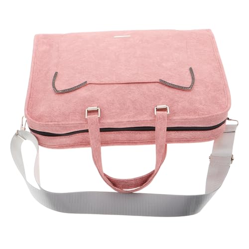 Sacoche ordinateur portable femme rose imperméable à grande capacité et bandoulière