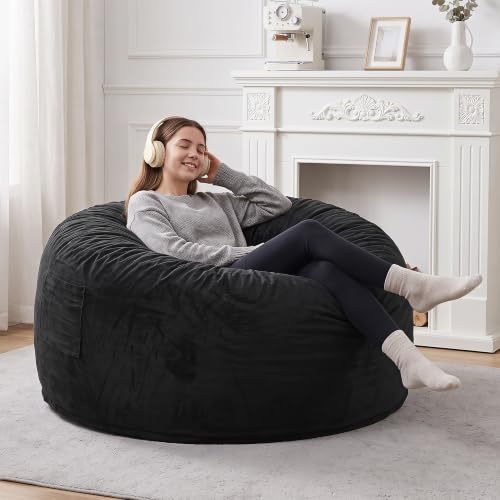 Image of 4 Ft. Bean Bag Chair for Adults, Teens, Kids with Memory Foam Filling