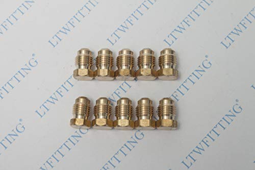 Ltwfitting Brass Flare 1/4" Od Plug, Brass Flare Tube Fitting(Pack Of 10) #TOP1