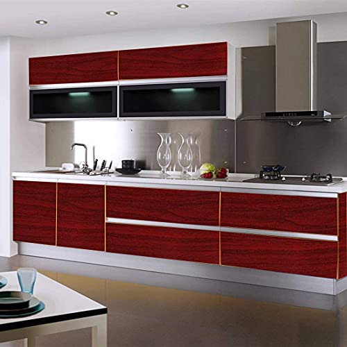 Image of Elton Cherry Oak Wood Self Adhesive Almirah Skin - 48x78 Inch