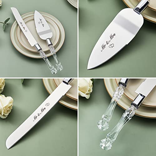 Alicepub Wedding Cake Knife And Server Set, Cake Cutting Set For Wedding Stainless Steel Cake Pie Serving Set Personalized Gifts For Birthday, Parties, Events #TOP4