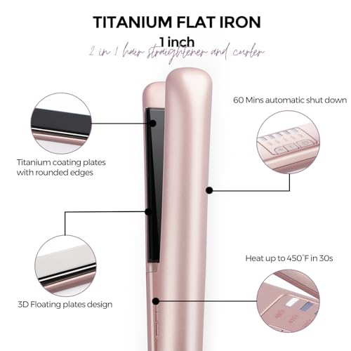 Plancha de pelo Rozamor Titanium RZ627YT 1 pulgada rosa miniatura 2