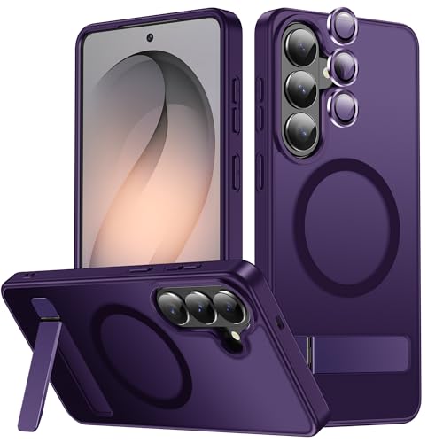 LEKEVO Samsung Galaxy S26 Plus�p �X�^���h�t���P�[�X MagSafe�Ή� �J���������Y�v���e�N�^�[ �������}�b�g�X�����V���R���ϏՌ��g�ѓd�b�J�o�[�A�p�[�v��