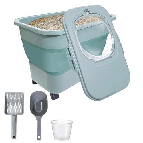 Collapsible Cat Litter Storage with Wheels