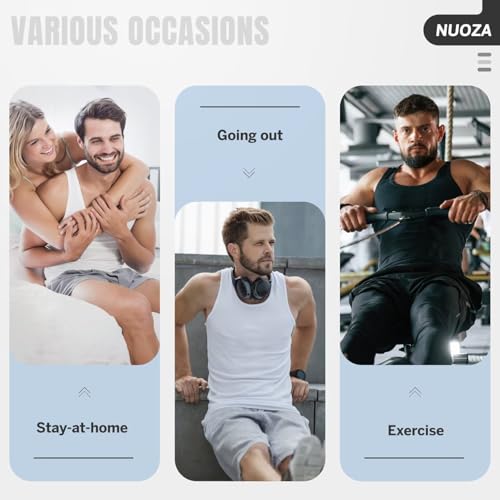NUOZA Camiseta de Tirantes para Hombre Pack de 3 de Algodón 100% Interior-Blanco,XXL