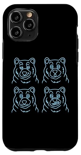 �ʔ����N�}�̊� - 4�C�̃N�}�̊�̃A�E�g���C���O���t�B�b�N �X�}�z�P�[�X iPhone 11 Pro �p