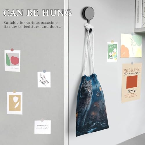 Drawstring Storage Bag Female Lynx Gym String Bag Durable Washable for Men Women4