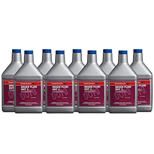 Genuine OEM Brake Fluid DOT 3 9 Quarts Advanced Protection (9x1 Qt) for Honda Accord City Civic CR-V CR-Z Element Passport Element Prelude Wagovan