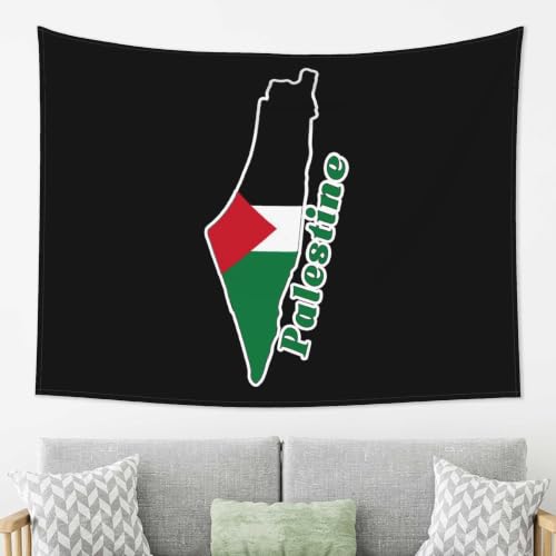 Map of Palestine Palestinian Flag Tapestry, 39.37" × 59.06"