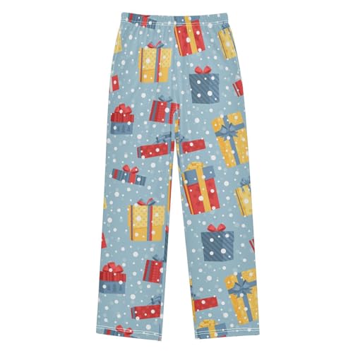 Boys' Pants Christmas Xmas Gifts Snowflakes Long Bottoms Jogger Pants Elastic Waist Trousers with Pockets S-XL
