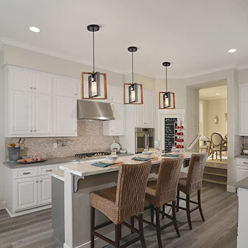 1 Light Kitchen Island Light Modern Black Dining Room Light Fixture Mini Wood Farmhouse Chandelier Hanging Pendant Light Fixtures For Foyer Hallway #TOP3