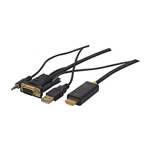 Câble adaptateur VGA avec audio vers HDMI Noir solution écran noir sans port vga