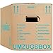 Kartonprimus 20 Umzugskartons 620 x 300 x 330 mm zweiwellig stabiler Karton bis 40 kg verstärkte Griffe und stapelbar Umzugkarton Umzugsbox Bücherkarton Archivbox Ordnerkarton Umzugskiste (20 Stück)