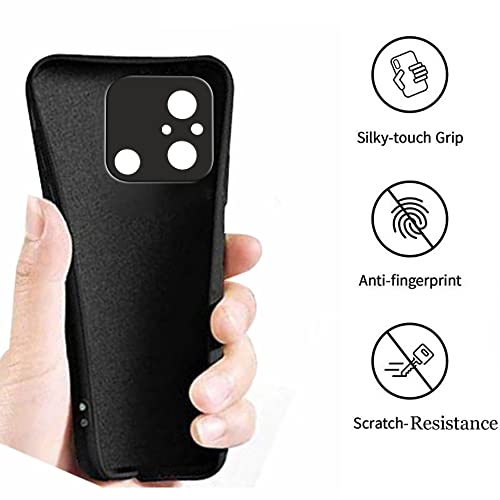 Image of A rtistque Back Cover Case for Mi Redmi 12C / Poco C55 with Camera Protection | Shockproof TPU | Stylish Protective Design | Slim Fit | Ultra Matte | Redmi 12C / Poco C55 Back Cover - Black