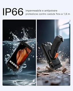 Inateck Android 12 Scanner di Codici a Barre PDA, Schermo Touch 6", Lettore 1D/2D con Impugnatura, Bluetooth, IP66 6500mAh, Wi-Fi 6 e 4G, per Commercio, Magazzino, Logistica, Sanità