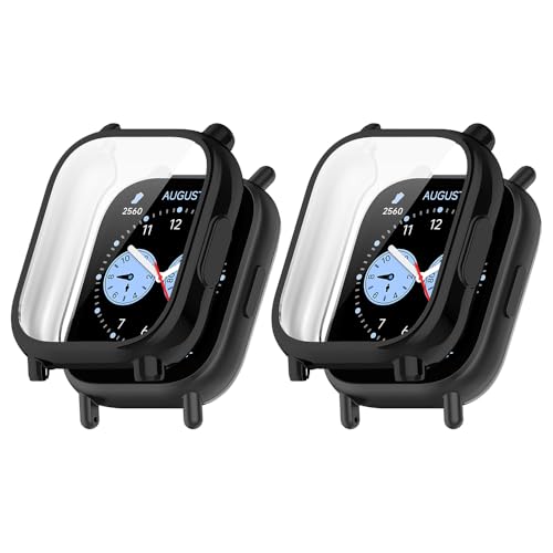 Niboow Funda [2-Piezas] para Xiaomi Redmi Watch 5 Lite, Anti-Choque Funda, con Protector de Pantalla, TPU antirrayas Protectora para Xiaomi Redmi Watch 5 Lite - Negro + Negro