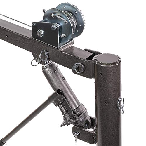 Stark 1/2 Ton Hydraulic Cable Winch Tow Pickup Truck Telescopic Lift Hoist Load Crane 1100Lbs Extension Swivel Base #TOP4