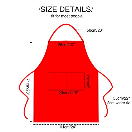 6 PCS Plain Bib Aprons for Women Men Bulk,Multicolor Apron with 2 Pockets for Painting Crafting Baking Cooking Kitchen.(6pcs-6colors) … - Image 5
