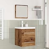 Poids: 20,7 kg INLIFE Ensemble de mobilier de Salle de Bain 2 pcs Bois Ancien-3393507