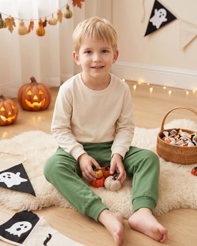 Image of GFQLONG Toddler Boys 2 Pack Cotton Active Jogger Sweatpants,Kids Casual Athletic Solid Pocket Pull On Pants