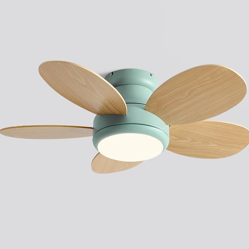 Ibalody Style4 Indoor Colorful Ceiling Fan Light Remote 6 Speed Fan Light Kids Room Timing Ceiling Light With Fan 30Db Silent Ceiling Fan With Led Light For Kindergarten Dormitories Dining Room