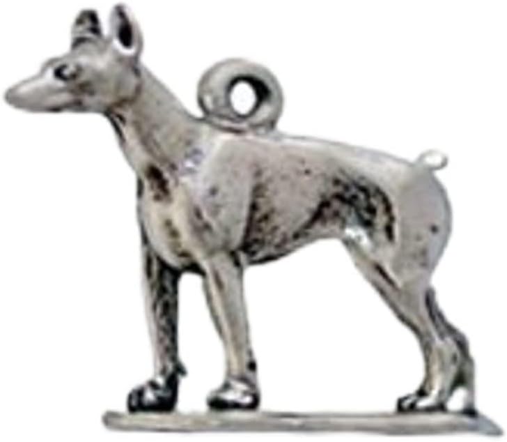 Doberman Charm Sterling Silver, Pinscher Dog Charm, Doberman Jewelry, Dog Jewelry